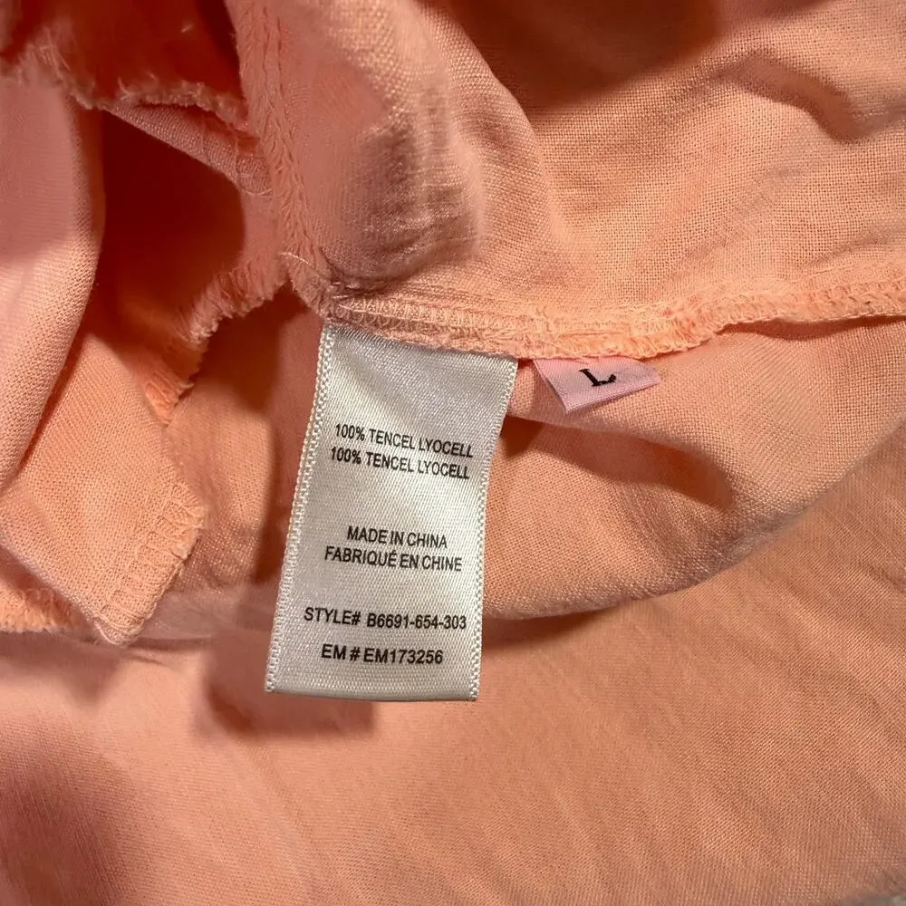 Bella Dahl Sleeveless A-line Wild Coral Pink Beach Boho Summer Shirtdress L - Picture 6 of 7